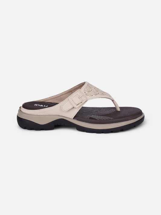 Women's Cream Thong Sandals (IU6006)