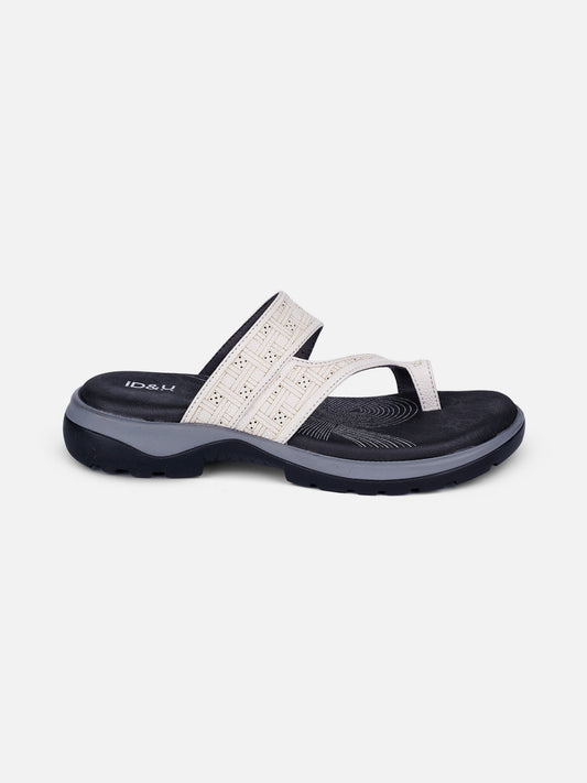 Women's White Thong Sandals (IU6008)